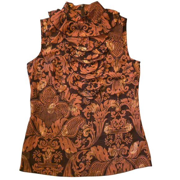 Anna Sui For Target S Sheer Blouse Ruffle Metallic Party Feminine Fairy Isle - Picture 1 of 7